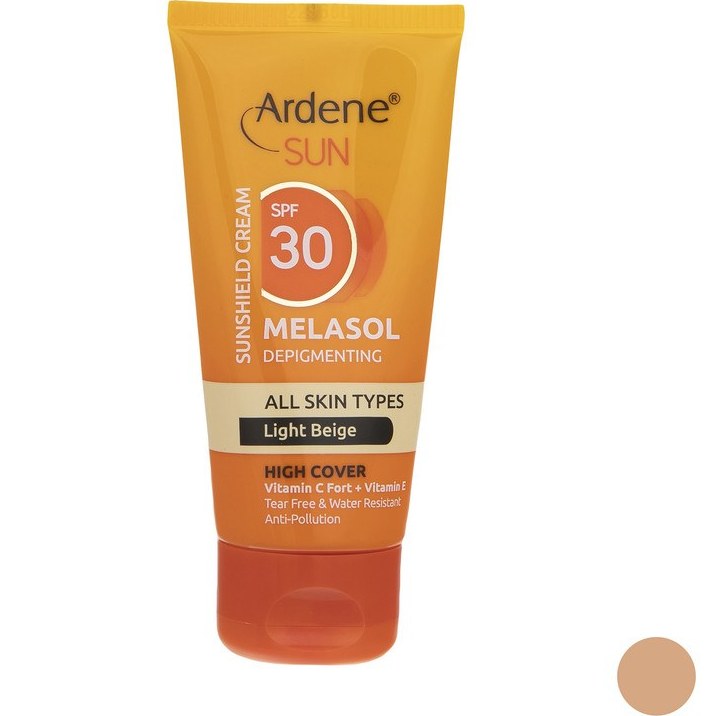 کرم ضد آفتاب رنگی آردن سان، SPF 30، مدل Light Beige با خاصیت ضد لک انواعد پوست